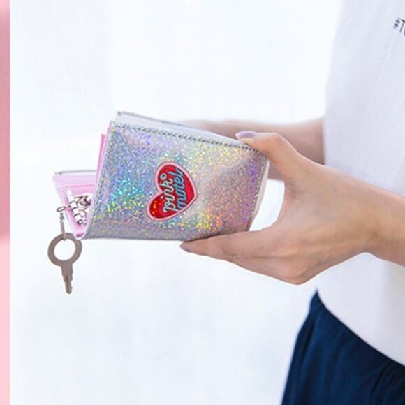 Bentoy Key Wallet Holographic Silver "Pink Motel" - Picture 2 of 4